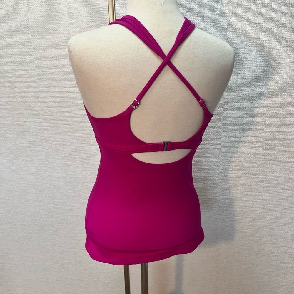 Athleta High Neck Bra Cup Loop Tankini Top Clematis 34D/DD - Picture 5 of 10
